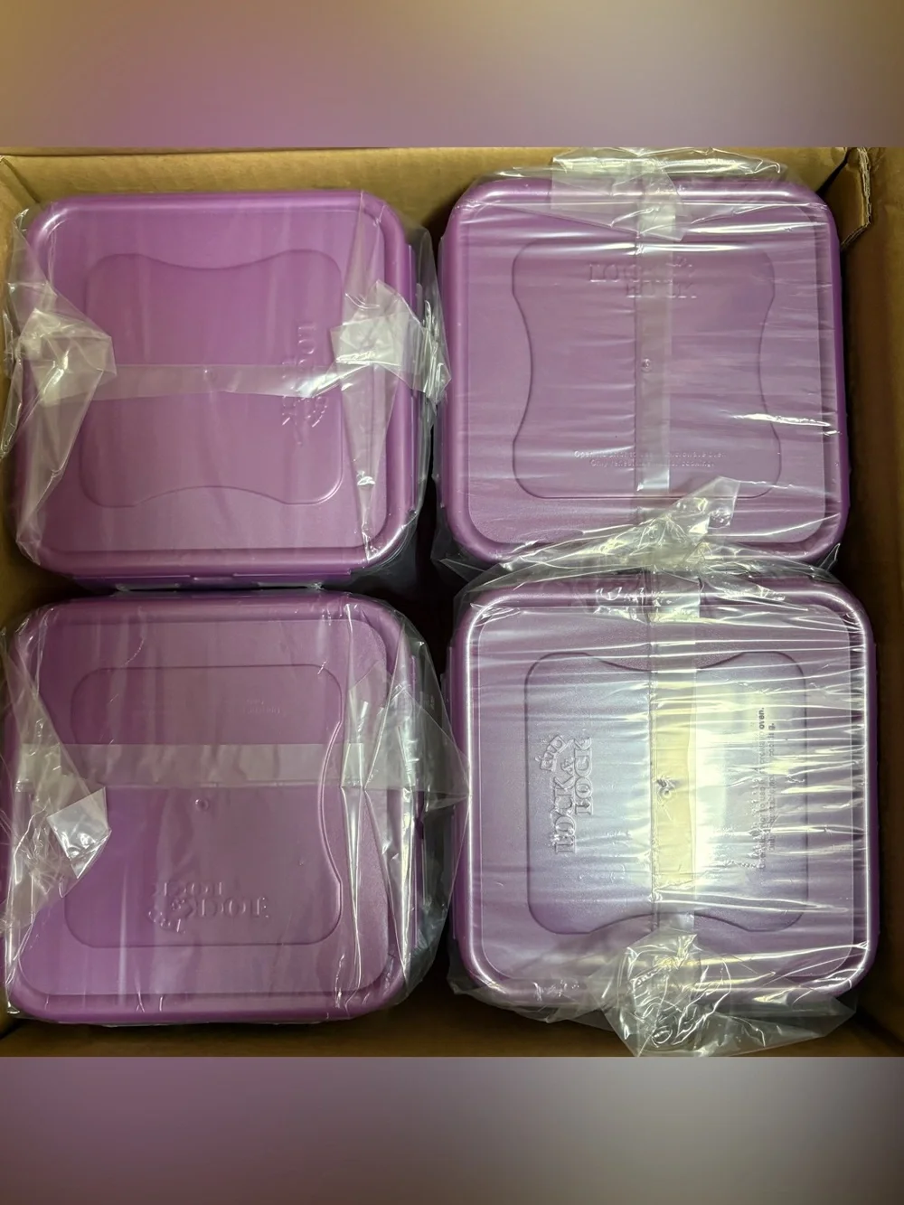 Lock & Lock Food Storage Container 4L / 135OZ /4.2QT Purple Lock N Lock Set of 4